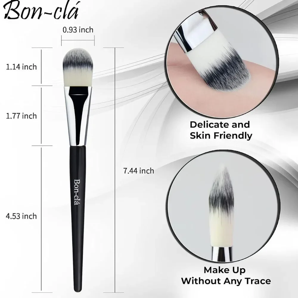 NEW in Box Flat & Round Foundation Brush Soft Bristles Makeup Tool